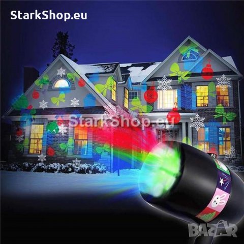Лазерен коледен прожектор с 12 приставки – SlideShower, снимка 5 - Прожектори - 30873831