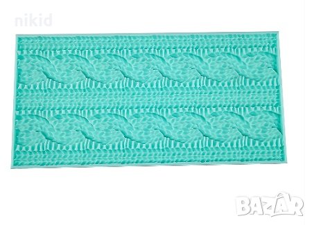 2 реда осморки плетка плетиво силиконов молд форма декорация украса фондан торта, снимка 2 - Форми - 35223171