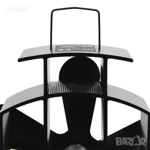 vidaXL Вентилатор за печка за топъл въздух, 5 перки, черен, снимка 5 - Вентилатори - 56147722