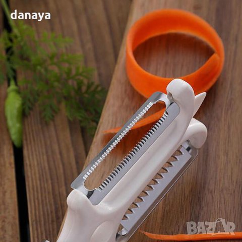 1859 Комбинирана белачка с две остриета за рязане на зеленчуци и плодове, снимка 6 - Прибори за хранене, готвене и сервиране - 30979615