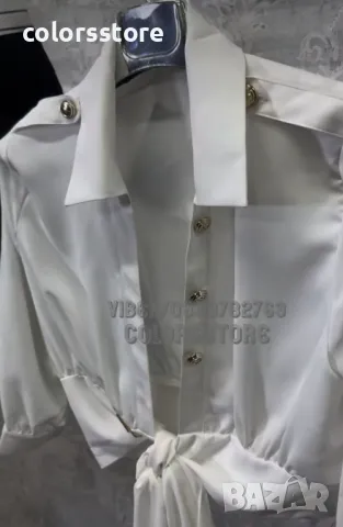 Бяла риза Elizabetta Franchi BR185-07, снимка 4 - Ризи - 37507482