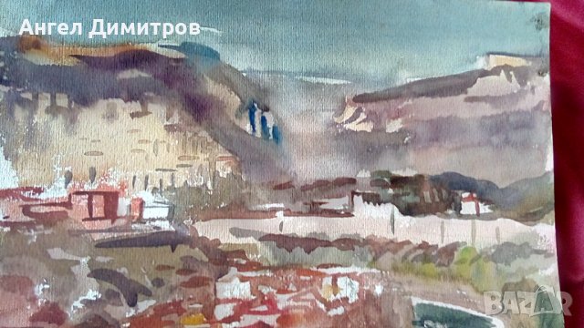 Ангел Ботев картина акварел , снимка 3 - Картини - 42792875
