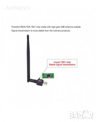 WiFi адаптер 150Mbps 2.4 GHz 802.11 за компютри и лаптопи Wireless USB Adapter, снимка 5 - Мрежови адаптери - 31995731