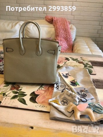 чанта Ермес Бъркин мини*HERMES BIRKIN 35 ETOUPE TOGO GOLD HARDWARE, снимка 10 - Чанти - 38101960