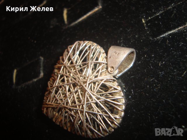 АРТ СЪРЦЕВИДЕН ФИНА РЪЧНА ИЗРАБОТКА МЕДАЛЬОН ПЕНДАНТ СРЕБРО 925 ДИЗАЙНЕРСКИ УНИКАТ 15171, снимка 12 - Колиета, медальони, синджири - 30395006