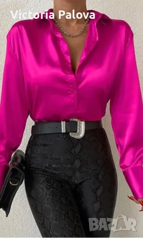 Малинова риза TAFT 100% коприна, снимка 13 - Ризи - 47745378