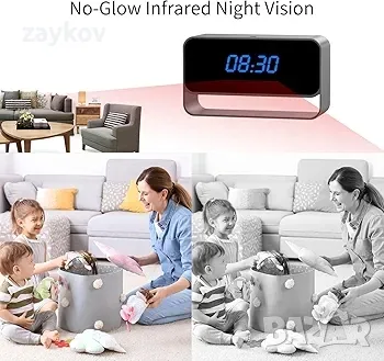 Настолен часовник iUni CP27, 1080P, Wi-Fi, P2P, Съвместим Android / iOS, Сензор за движени, снимка 5 - Камери - 46565261