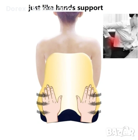 Ортопедична лумбална възглавница за гръб и кръст от мемори пяна - за офис, кола и дом, снимка 9 - Аксесоари и консумативи - 54079640