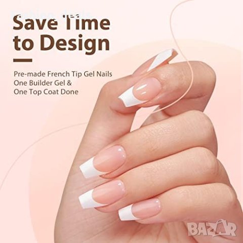 Нов комплект Фалшиви нокти с френски връх 160 броя маникюр жени красота, снимка 7 - Продукти за маникюр - 42238832