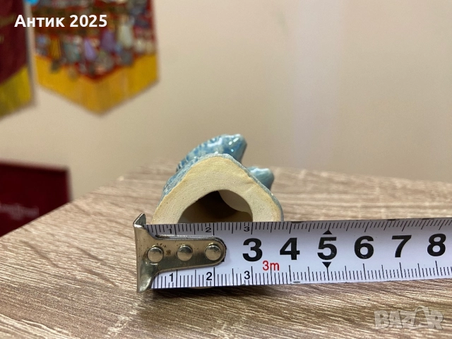 Винтидж фигурка „Пудел“, глазирана керамика, снимка 5 - Антикварни и старинни предмети - 52525961