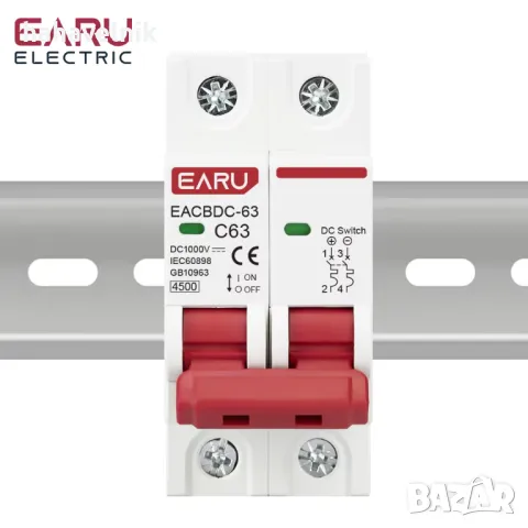 10A DC 1000V соларен прекъсвач Превключвател за защита от претоварване 2P DC1000V фотоволтаичен MCB, снимка 3 - Друга електроника - 49625166