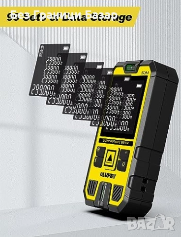 Нов Лазерен метър 50м, дигитален далекомер с подсветка и функции площ/обем, снимка 4 - Други инструменти - 52582729