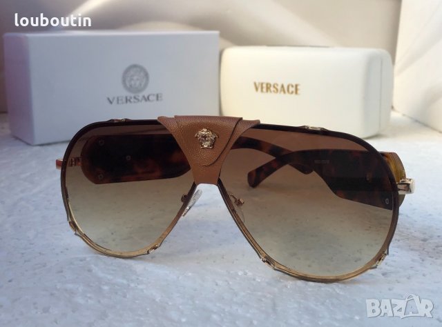 Versace 2020 унисекс слънчеви очила с кожа дамски,мъжки слънчеви очила, снимка 2 - Слънчеви и диоптрични очила - 30678420
