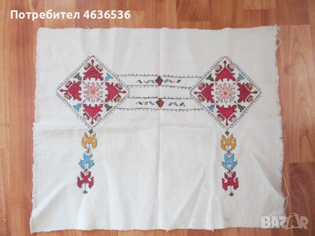 Мотив за възглавница , ръчно тъкан и бродиран, 47х39см., снимка 2 - Антикварни и старинни предмети - 53272398