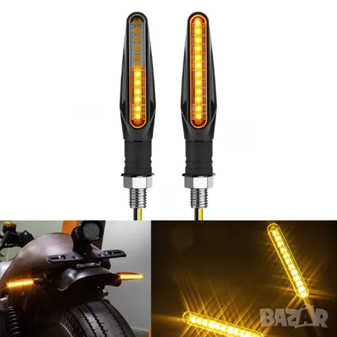 Водоустойчиви LED мигачи за мотор с M10 резба 2 броя, снимка 2 - Аксесоари и консумативи - 55865961