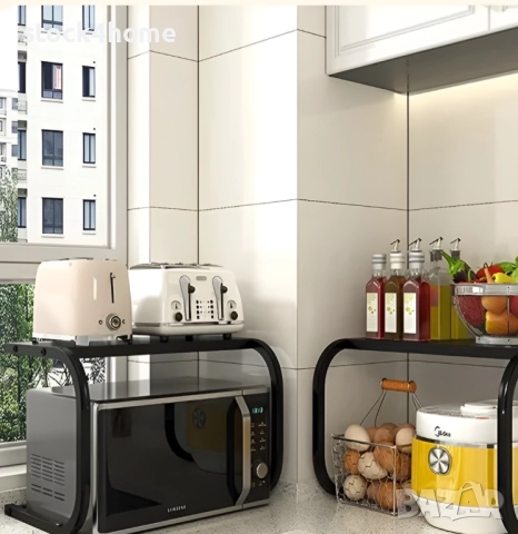 Стойка за микровълнова фурна, 55x35x35см, черна, капацитет 25кг, снимка 5 - Други стоки за дома - 52952392