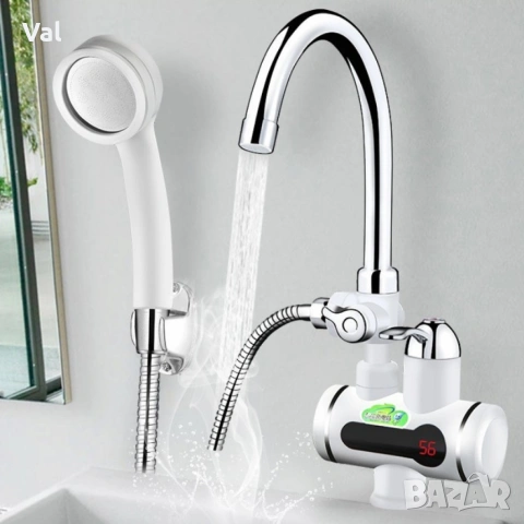 Смесител за вграждане в комплект с душ слушалка с проточен нагревател, снимка 3 - Смесители - 53879551