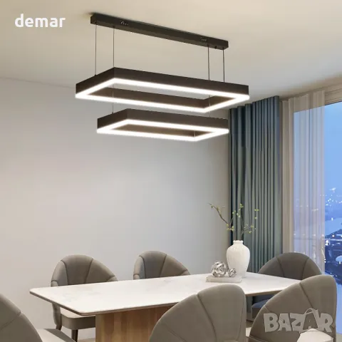 Модерен LED полилей Fordeson, димируем с дистанционно, 2 слоя, снимка 7 - Полилеи - 47715371