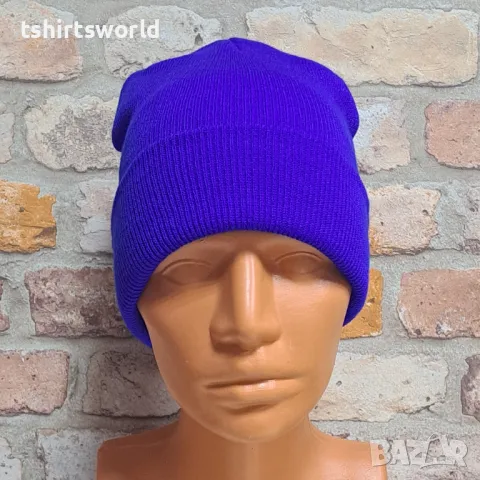 Нова зимна дамска/детска шапка в тъмнолилав цвят