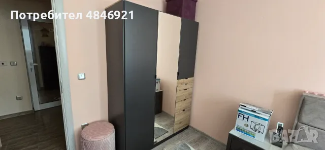 Трикрилен гардероб с огледало, снимка 6 - Гардероби - 56149880