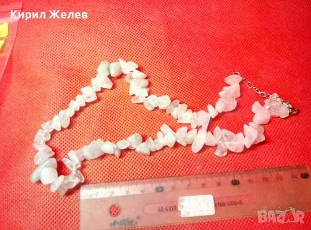 ВИНТИДЖ АРТ КОЛИЕ от НАТУРАЛНИ КАМЪЧЕТА МЛЕЧЕН КВАРЦ ПЛАНИНСКИ КРИСТАЛ 47346, снимка 3 - Колиета, медальони, синджири - 47283308