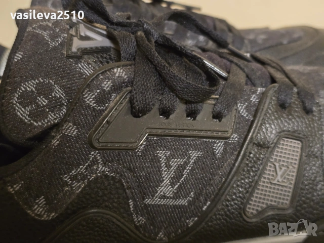 Louis Vuitton LV Trainer x Nigo Black Denim лимитирани мъжки кецове , снимка 4 - Маратонки - 53891284