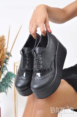 Кожени обувки на платформа , снимка 2 - Дамски елегантни обувки - 42914720