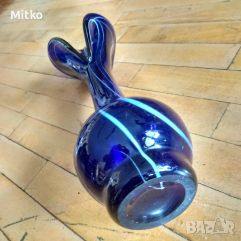 Ваза син кристал, снимка 7 - Вази - 52330399
