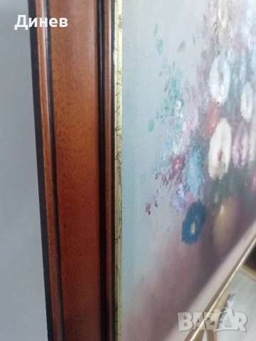 Пищен Букет от Вечна Красота – Оригинално Масло от Schumann, снимка 13 - Картини - 52146470