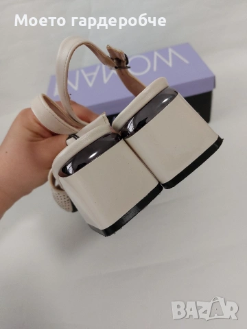 Дамски сандали на дебел ток номер 40, снимка 4 - Дамски елегантни обувки - 53880792