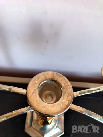 Страхотен Посребрен Свещник, снимка 7 - Антикварни и старинни предмети - 48129461