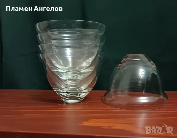 Комплект от 5 ретро стъклени вложки. , снимка 4 - Прибори за хранене, готвене и сервиране - 49349462