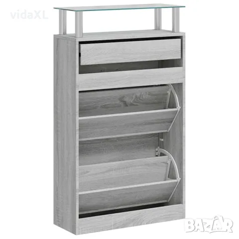 vidaXL Шкаф за обувки, сив сонома, 63x24x104 см, инженерно дърво, снимка 6 - Шкафове - 56147096