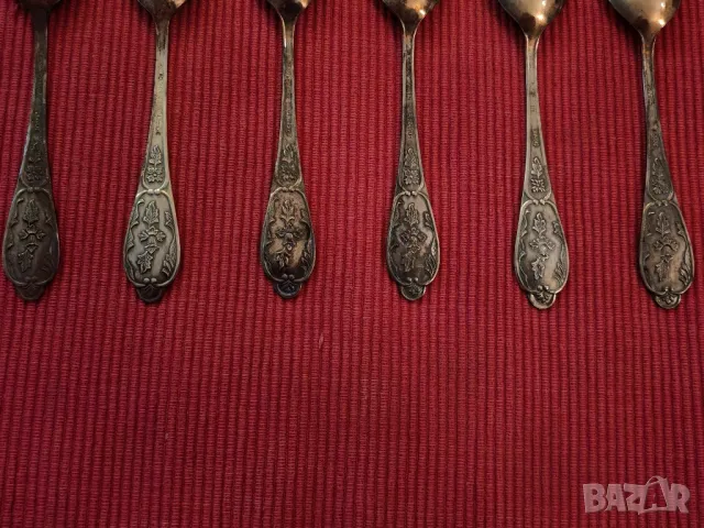 Винтидж посребрени лъжички за чай, СССР. , снимка 9 - Антикварни и старинни предмети - 49750231