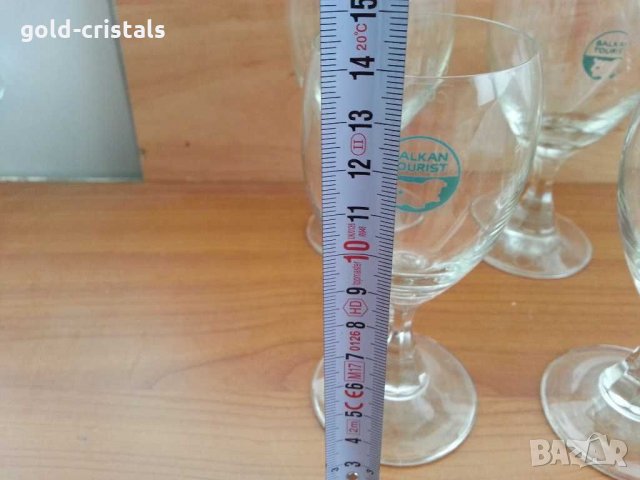 Ретро кристални чаши с лого балкан турист, снимка 5 - Антикварни и старинни предмети - 29631283