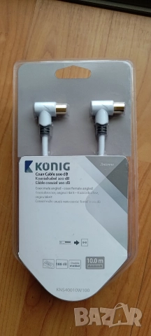 Коаксиален кабел Konig 100dB 10м, снимка 5 - Приемници и антени - 52590497