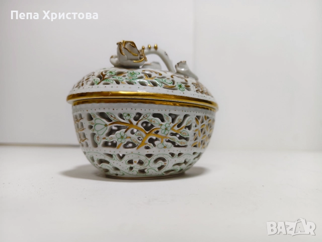Кутия за бижута от ажурен унгарски порцелан Herend, снимка 11 - Други - 52655400