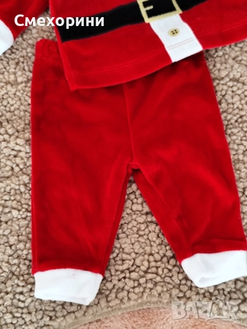 Нов коледен комплект / костюм за новородено 56см, снимка 4 - Комплекти за бебе - 52487566