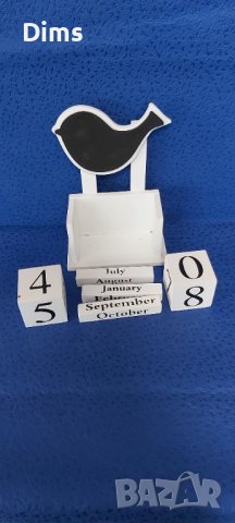 Вечен дървен календар птица, снимка 5 - Декорация за дома - 38486644