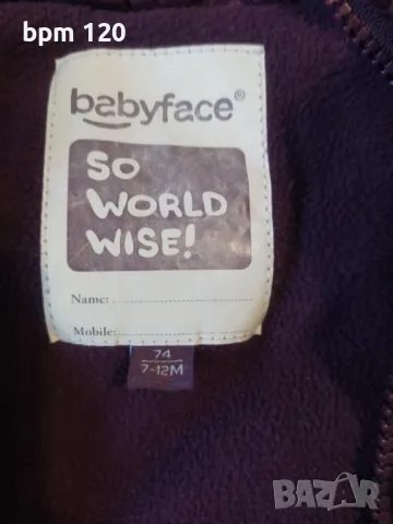 Зимно яке за момиче BABY FACE с цип и копчета 74 номер, снимка 4 - Бебешки якета и елеци - 48262475