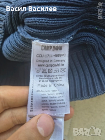 Синя блуза Camp David original™ - M размер, снимка 3 - Суичъри - 51934352