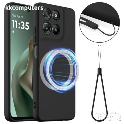 Защитен силиконов калъф с MagSafe за Motorola Moto G67 Power 5G / G57 Power 5G - Удароустойчив, Вкл.
