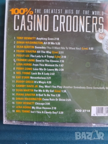 100% Casino Crooners - The Greatest Hits Of The World - матричен диск компилация музика, снимка 2 - CD дискове - 52955186