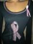 Sportalm- M- Черна блуза с  панделка с розови камъчета 