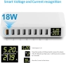 60W 8-портова USB зарядна станция с дисплей,захран адапт  с 18W Quick Charge 3.0 порт , снимка 2