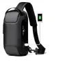 Мъжка чанта за през рамо Crossbody с USB зареждане, водоустойчива и с противокраден джоб, снимка 3