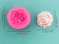 Роза набраздена малка силиконов молд форма фондан шоколад декор, снимка 3