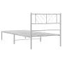 vidaXL Метална рамка за легло с горна табла, бяла, 80x200 см, снимка 7