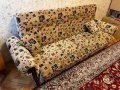 Ретро диван, фотьойли, табуретки - мека мебел комплект, снимка 4