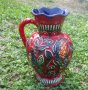 Красива германска ваза или кана, червена със синьо, снимка 1 - Вази - 31802281